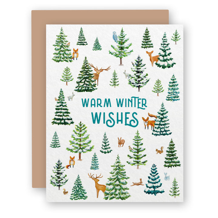 Warm Winter Wishes | Woodland Holiday Card