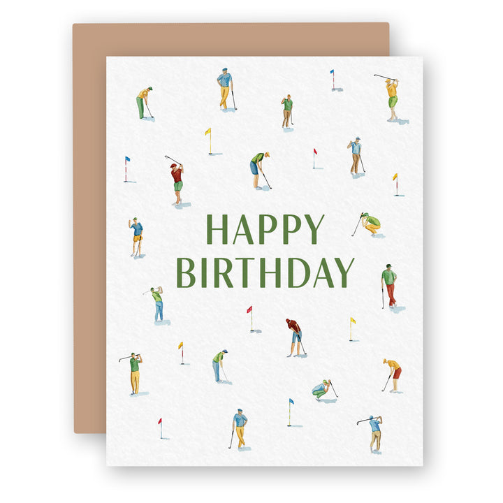 Golfer Happy Birthday Card | Blank Interior