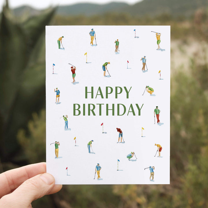 Golfer Happy Birthday Card | Blank Interior