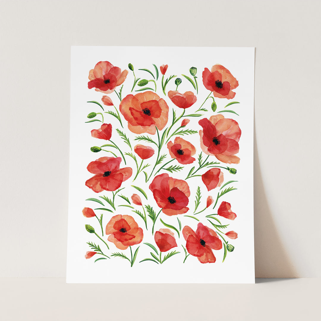Red Poppy Wildflowers