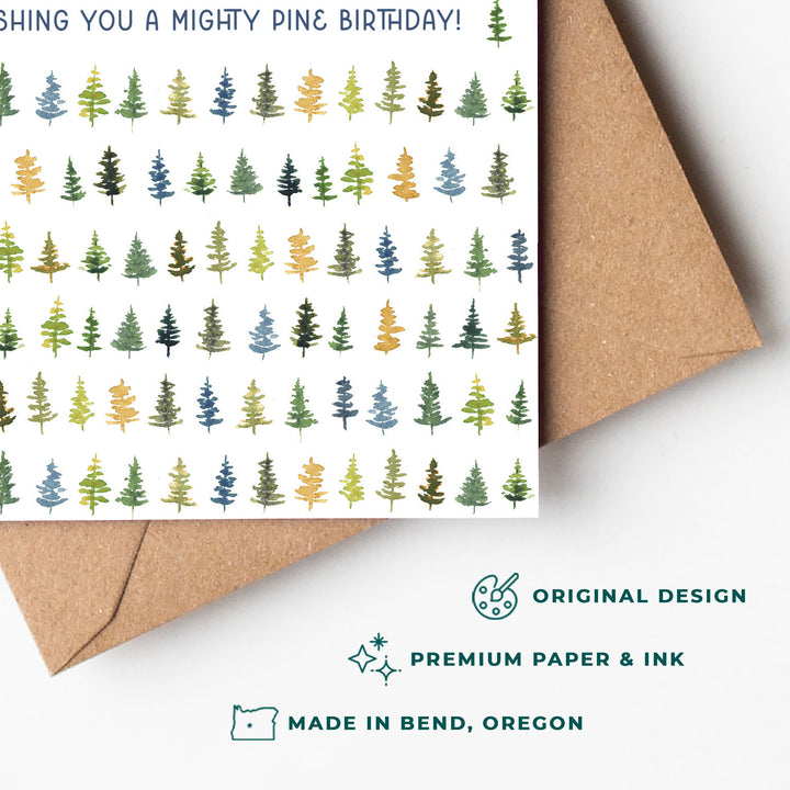 Mighty Pine Happy Birthday Card
