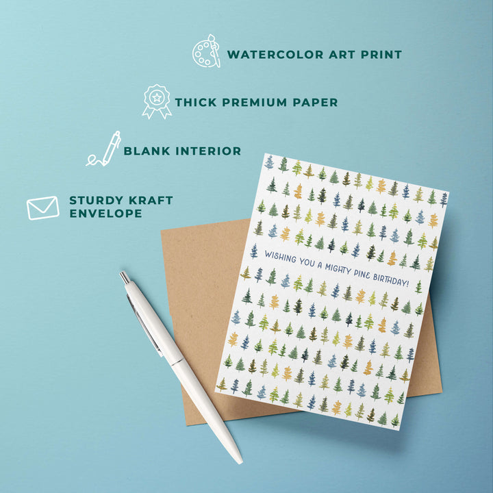 Mighty Pine Happy Birthday Card