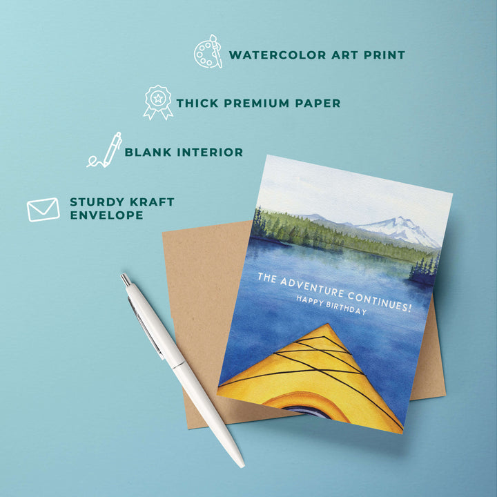 The Adventure Continues | Kayak Birthday Card