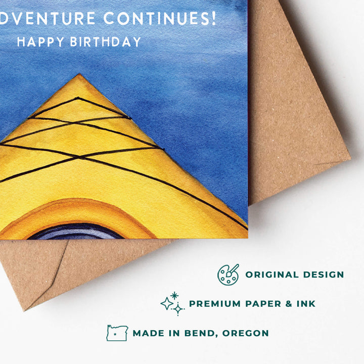 The Adventure Continues | Kayak Birthday Card