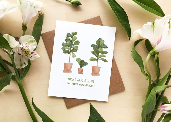 New Sprout Baby Congratulations Card