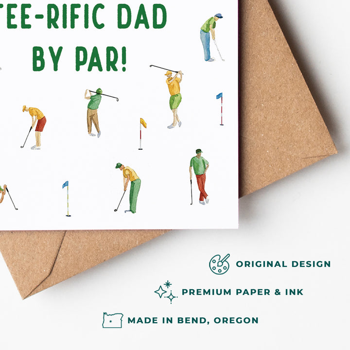 The Most Tee-rific Dad by Par! Father's Day Greeting Card