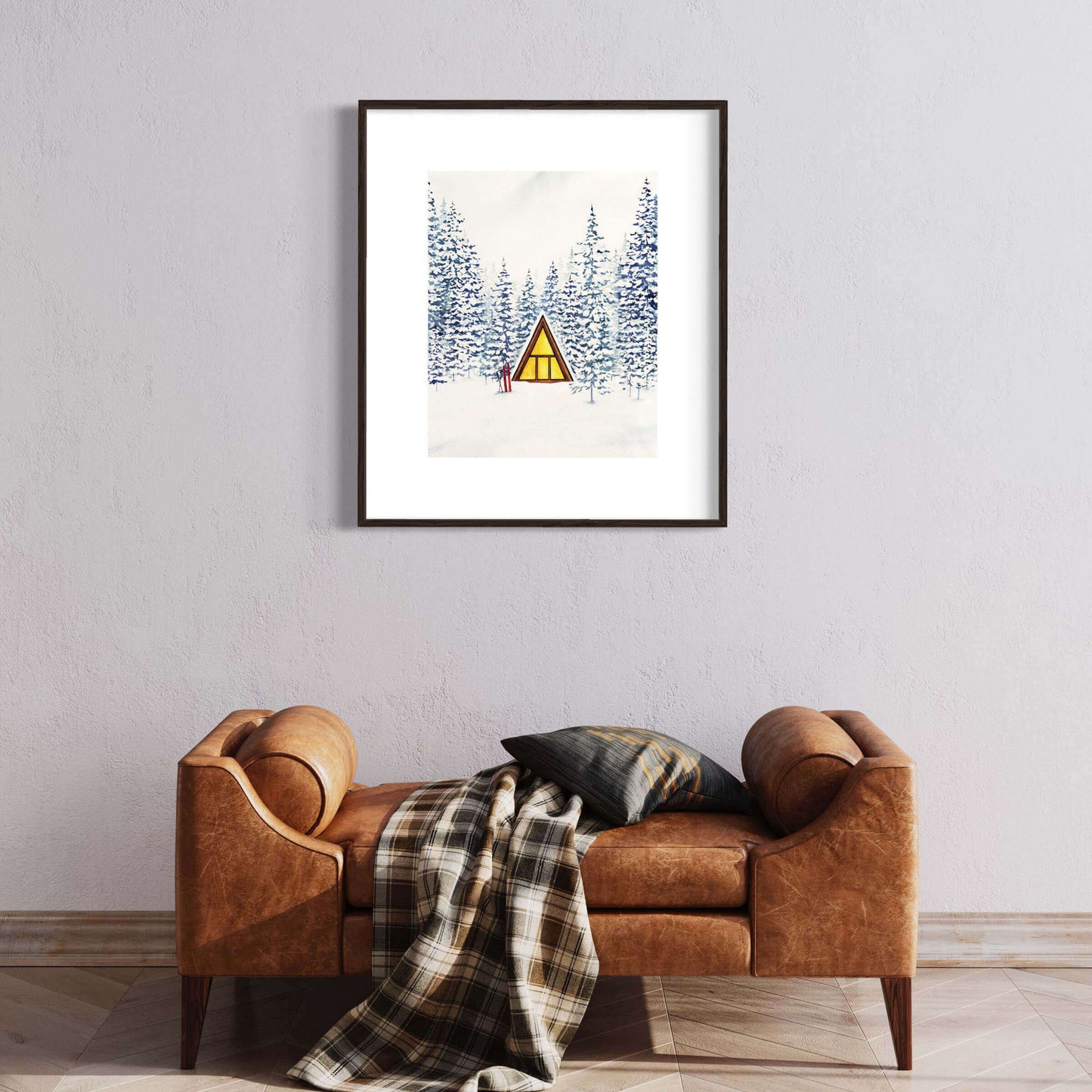 Snow Cabin A-Frame Landscape