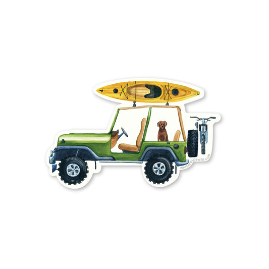 Green Jeep Wrangler Sticker