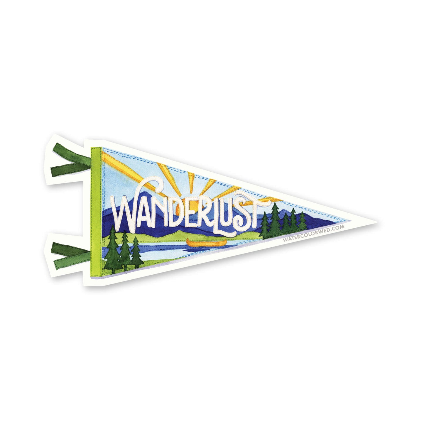 Wanderlust Pennant Sticker