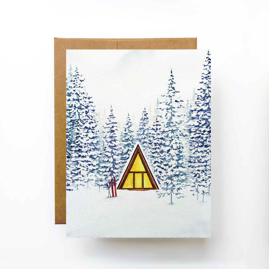 Snowy Cabin A-Frame | Everyday Card