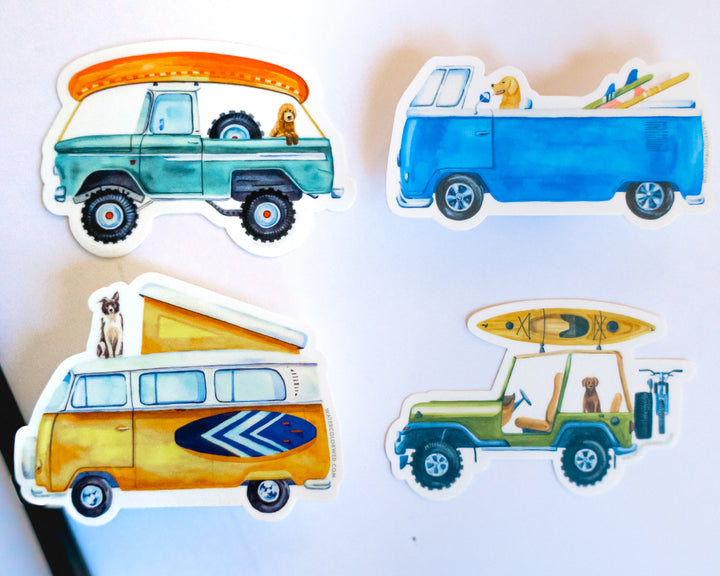 classic retro car stickers