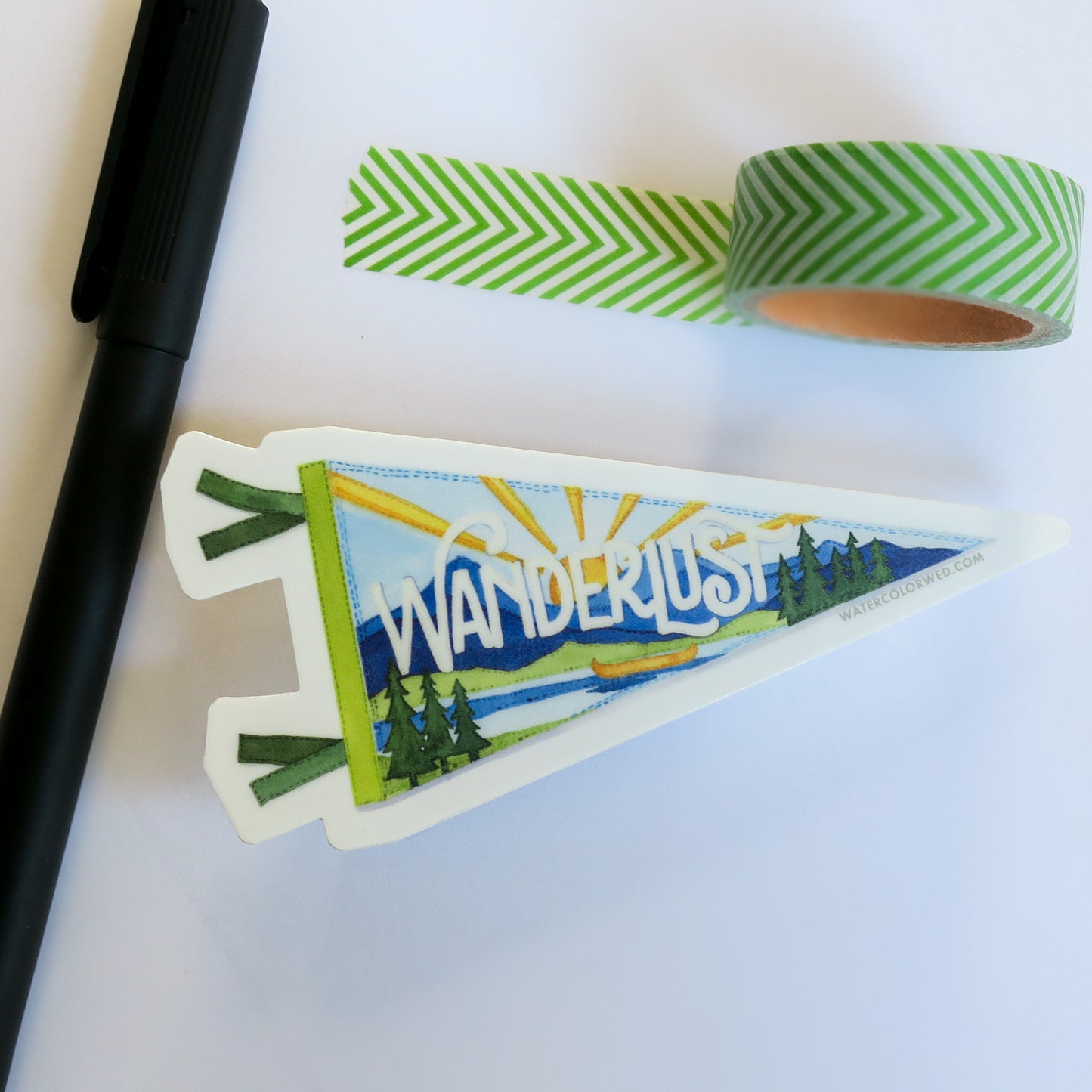 Wanderlust Pennant Sticker