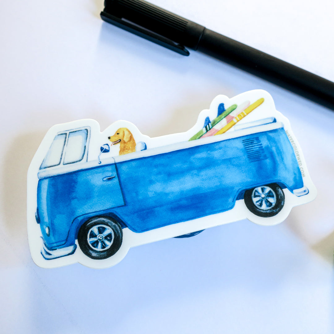 watercolor style car sticker