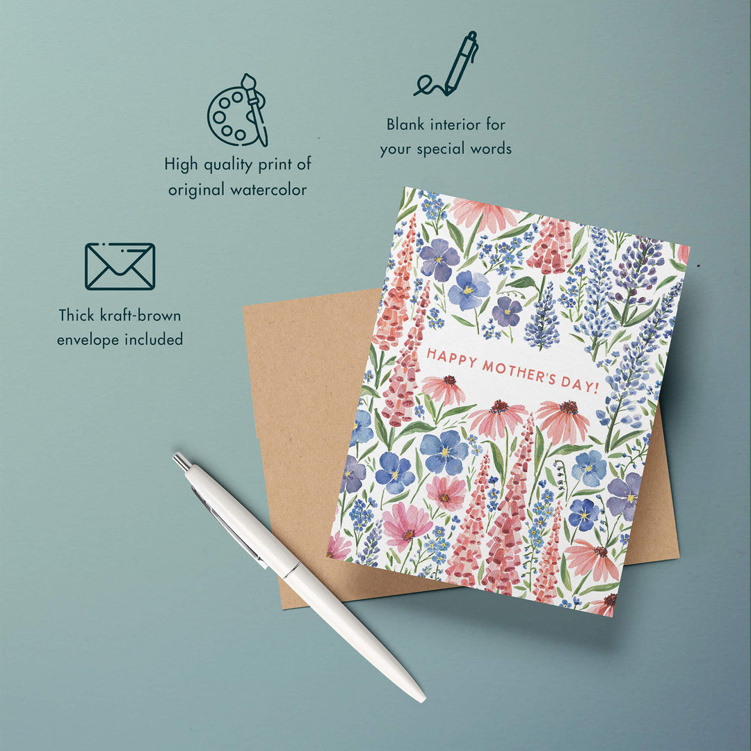 a greeting card with a floral pattern on it