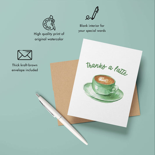 Thanks a Latte | Thank You Greeting Card