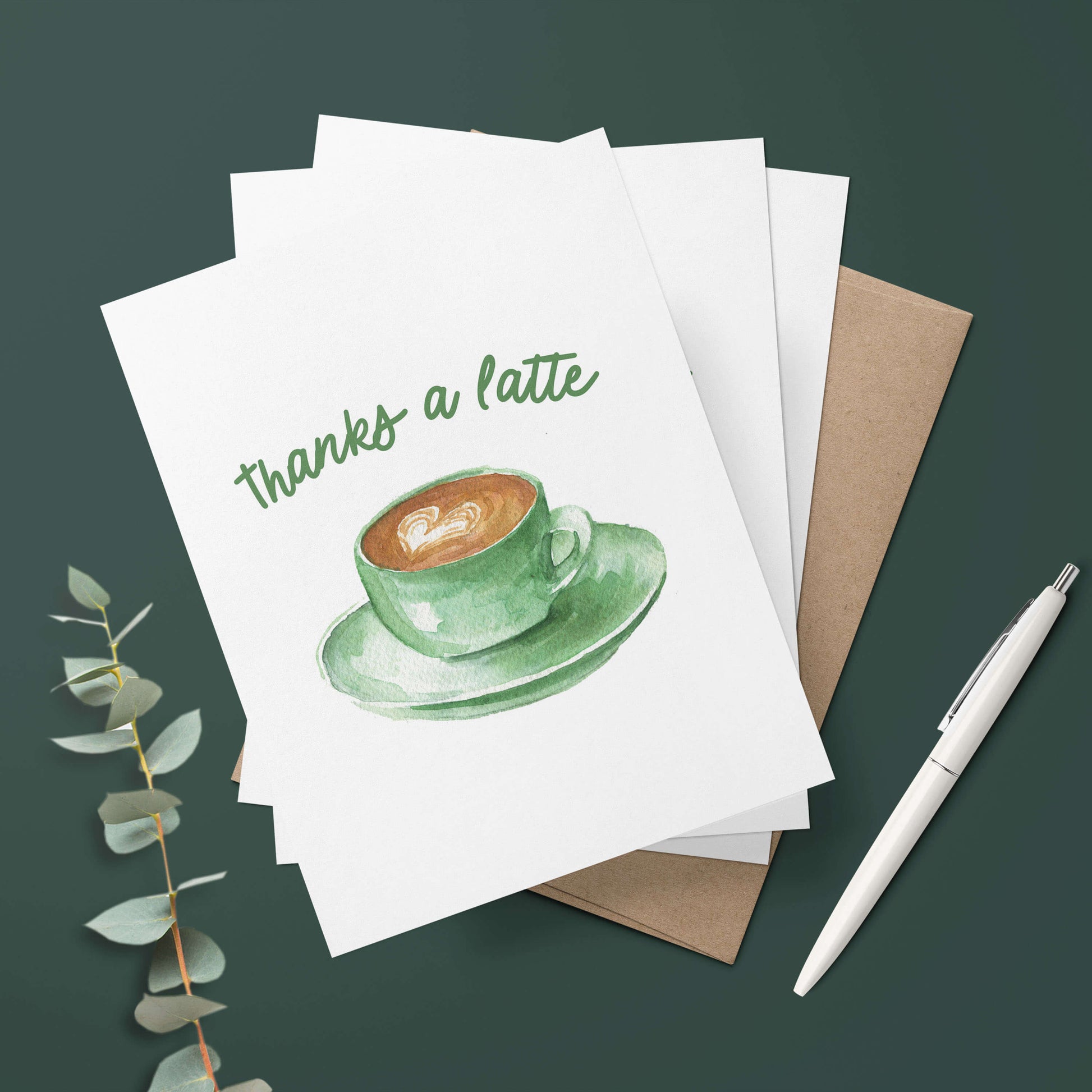 a coffee inspired thank you card