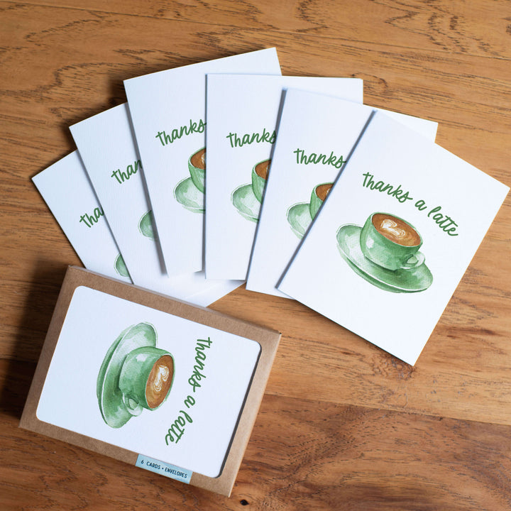 Thanks a Latte | Thank You Greeting Card Set of 6