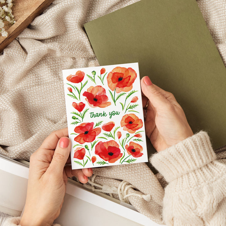 Red Poppies | Thank You Card