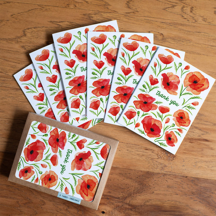 Red Poppies | Thank You Card