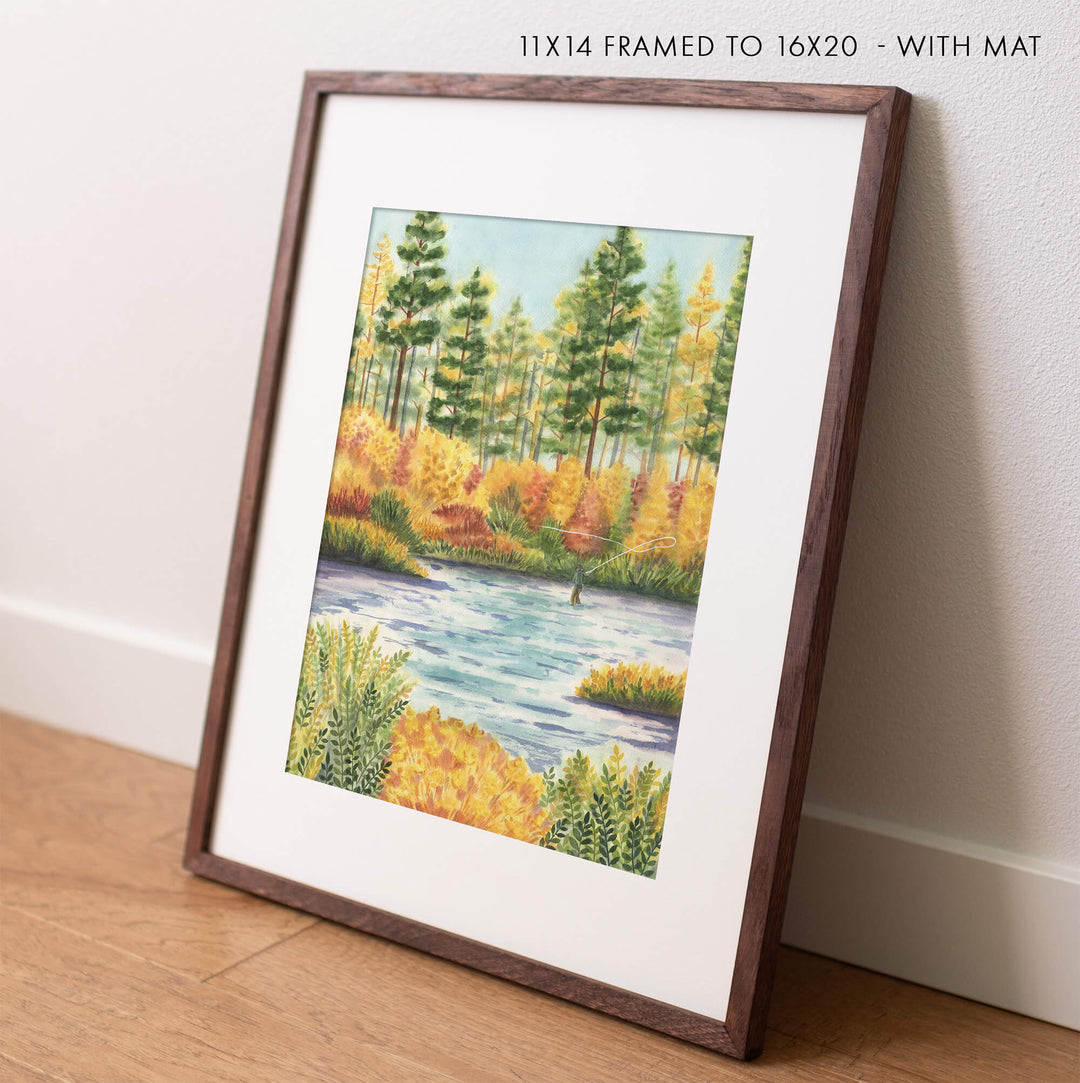 Autumn Angler | Watercolor Art Print