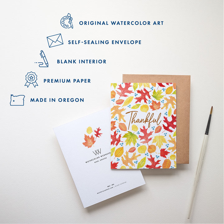 Thankful Fall Leaves | Holiday Greeting Card