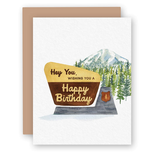 a national parks themed birthday card with the words happy birthday on it