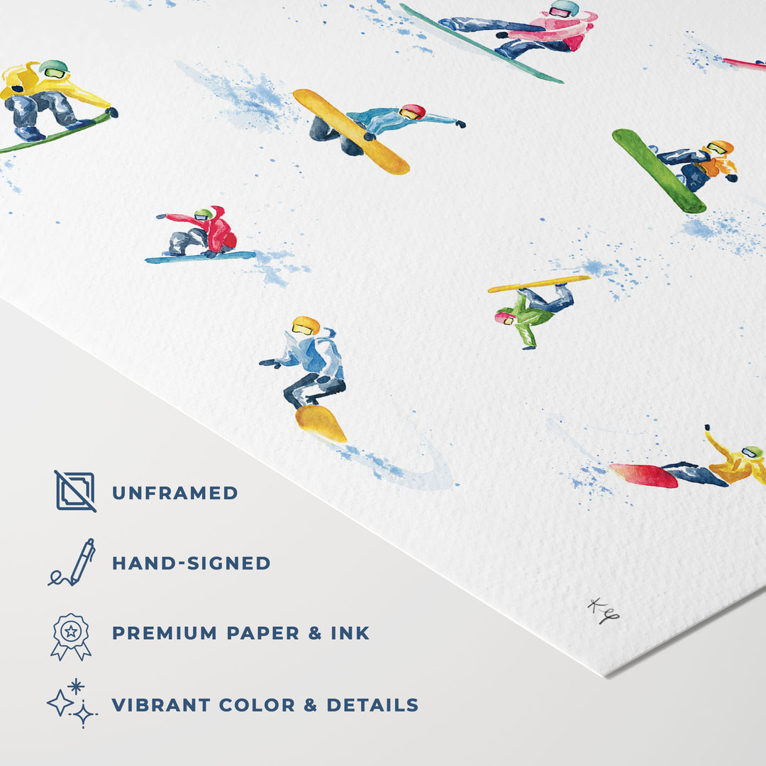 Colorful Snowboarders