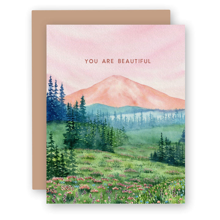 a card with the words you are beautiful on it