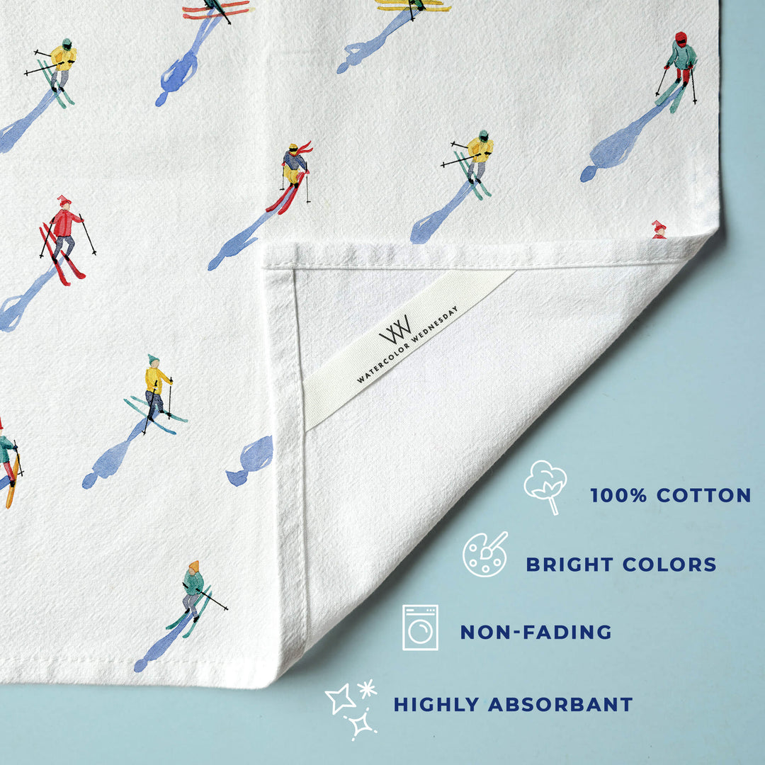 Skiers | Tea Towel