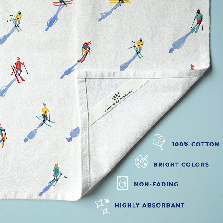 Skiers | Tea Towel