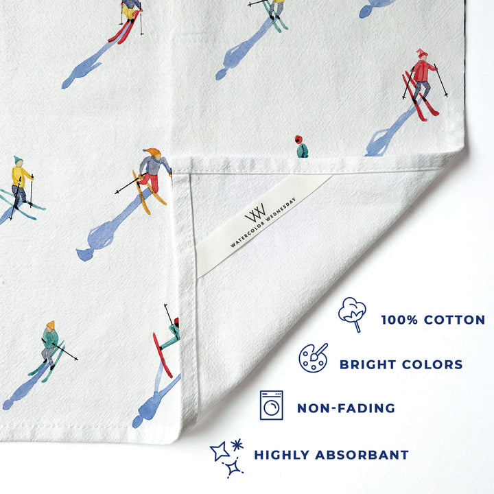 Skiers | Tea Towel