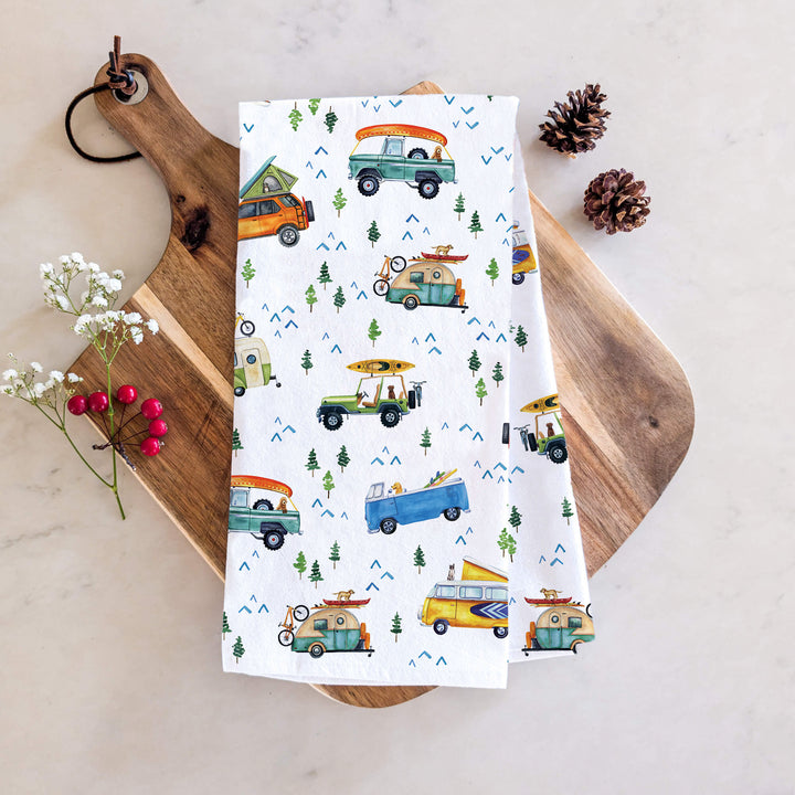 Adventure Trucks &amp; Pups | Tea Towel