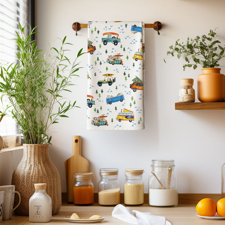 Adventure Trucks &amp; Pups | Tea Towel