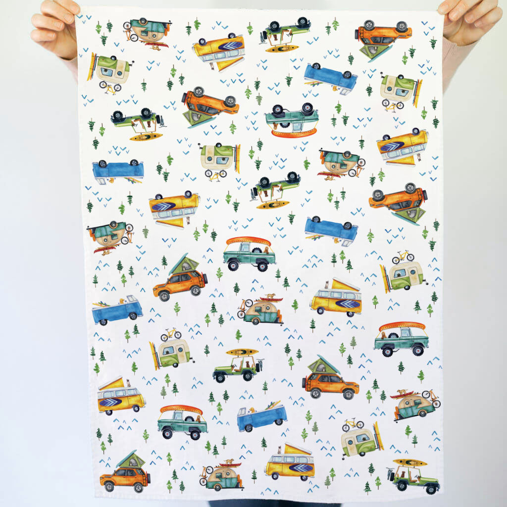Adventure Trucks &amp; Pups | Tea Towel
