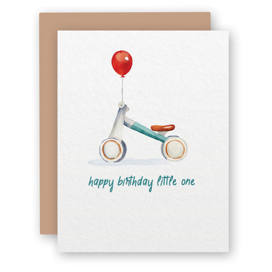 Little One Bicycle First Birthday Greeting Card