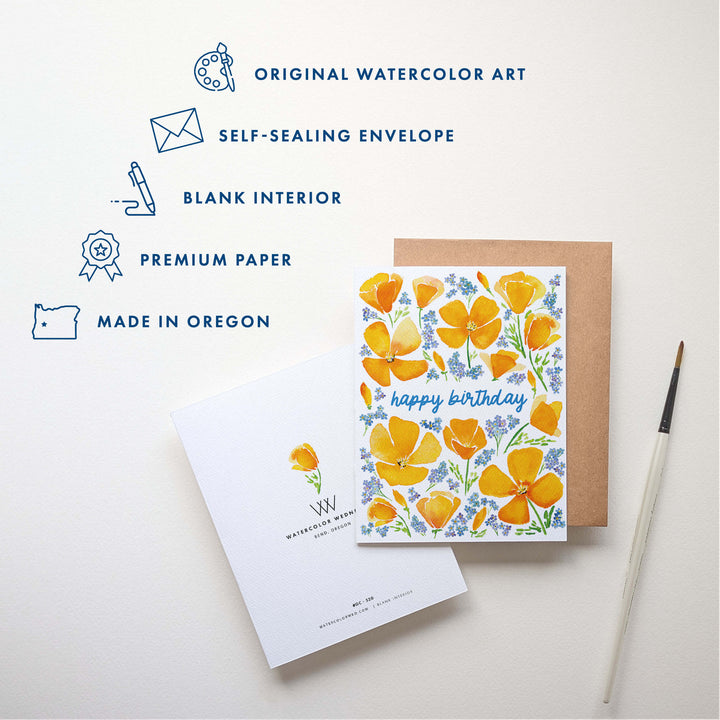 California Poppy | Birthday Card