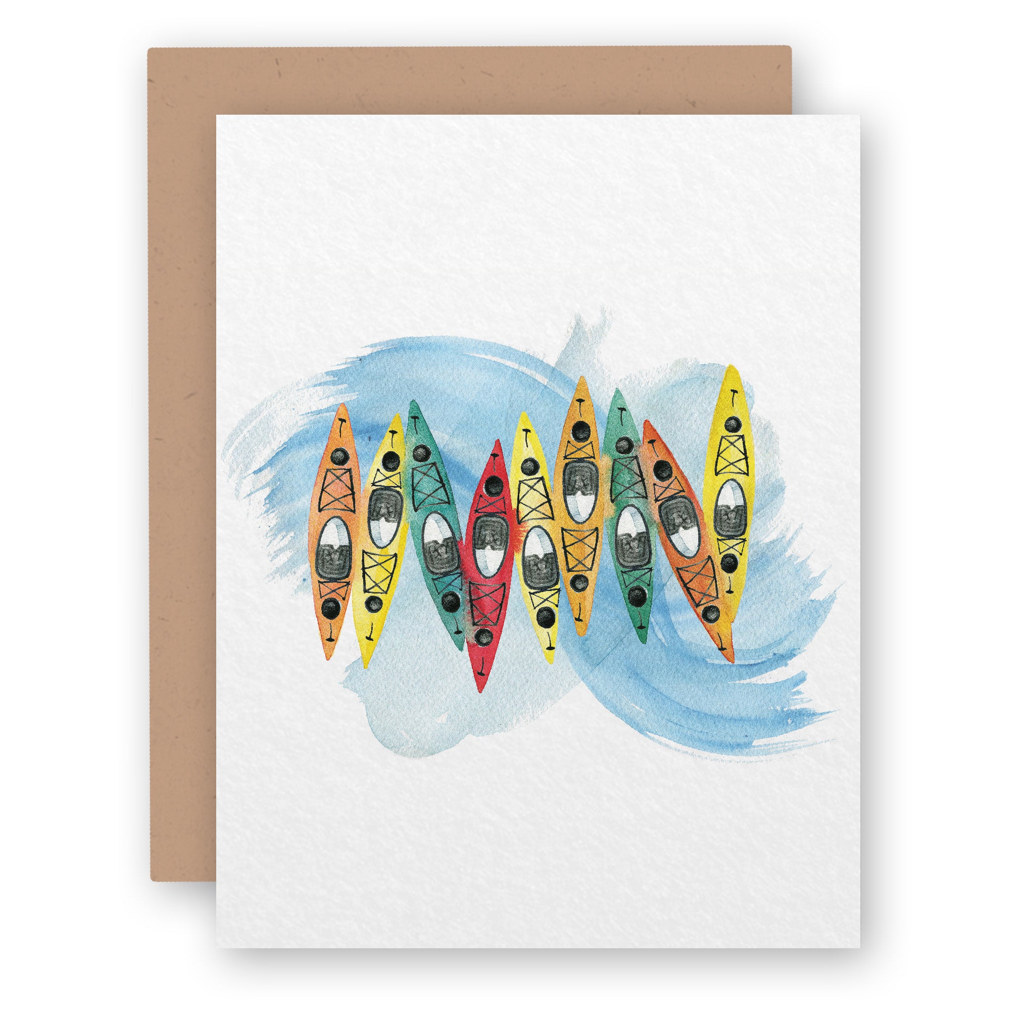 Kayaking Card Kayak Adventure Everyday Greeting Card – Watercolor Wednesday