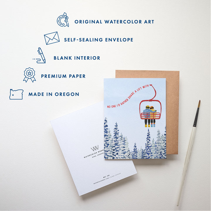 Chairlift Love | Greeting Card