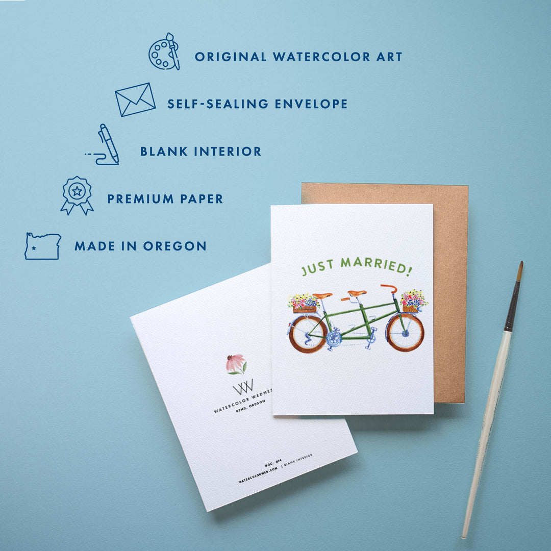 Just Married Tandem | Wedding Congratulations