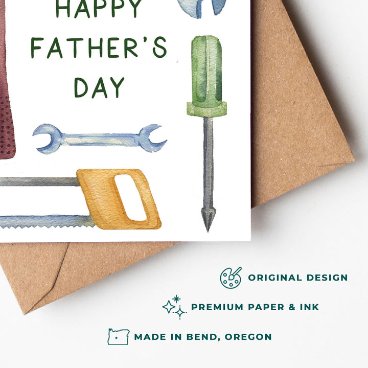 Father's Day Greeting Card for Handyman Dad with Hand Tools