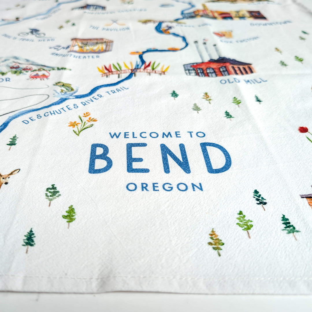 a map of bend oregon with the words welcome to bend oregon