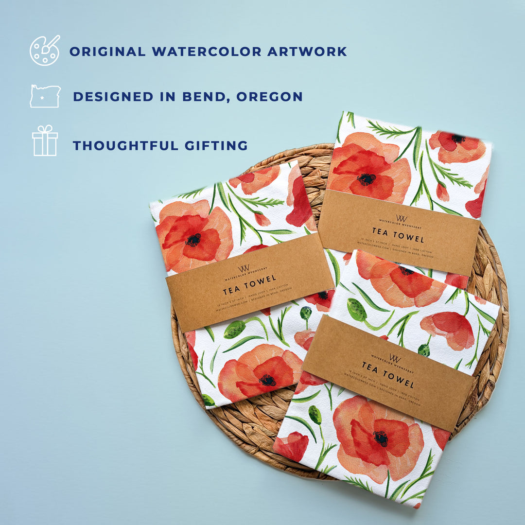 Red Poppy | Tea Towel