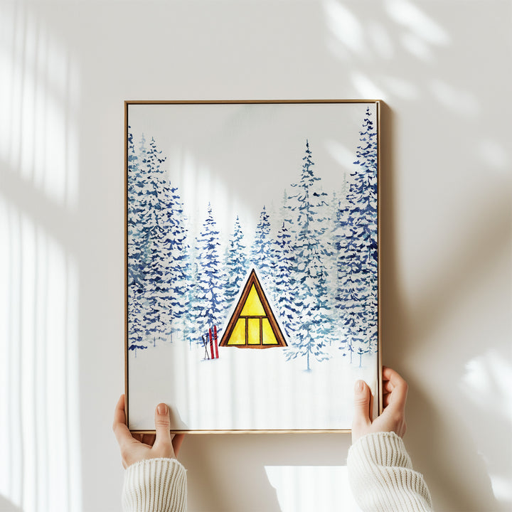 Snowy Cabin A-Frame