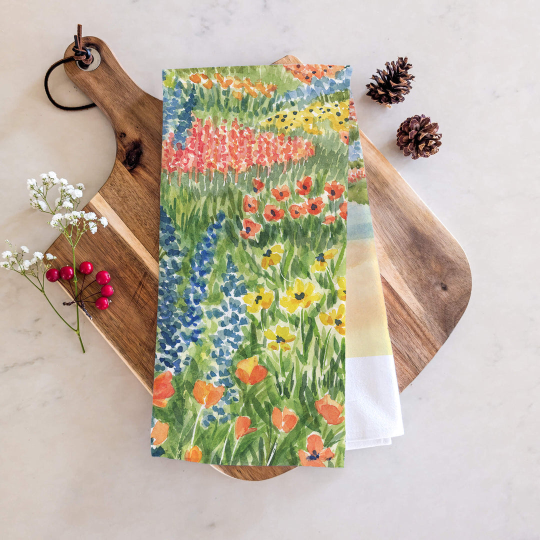 Coastal Blooms | Wildflower Tea Towel