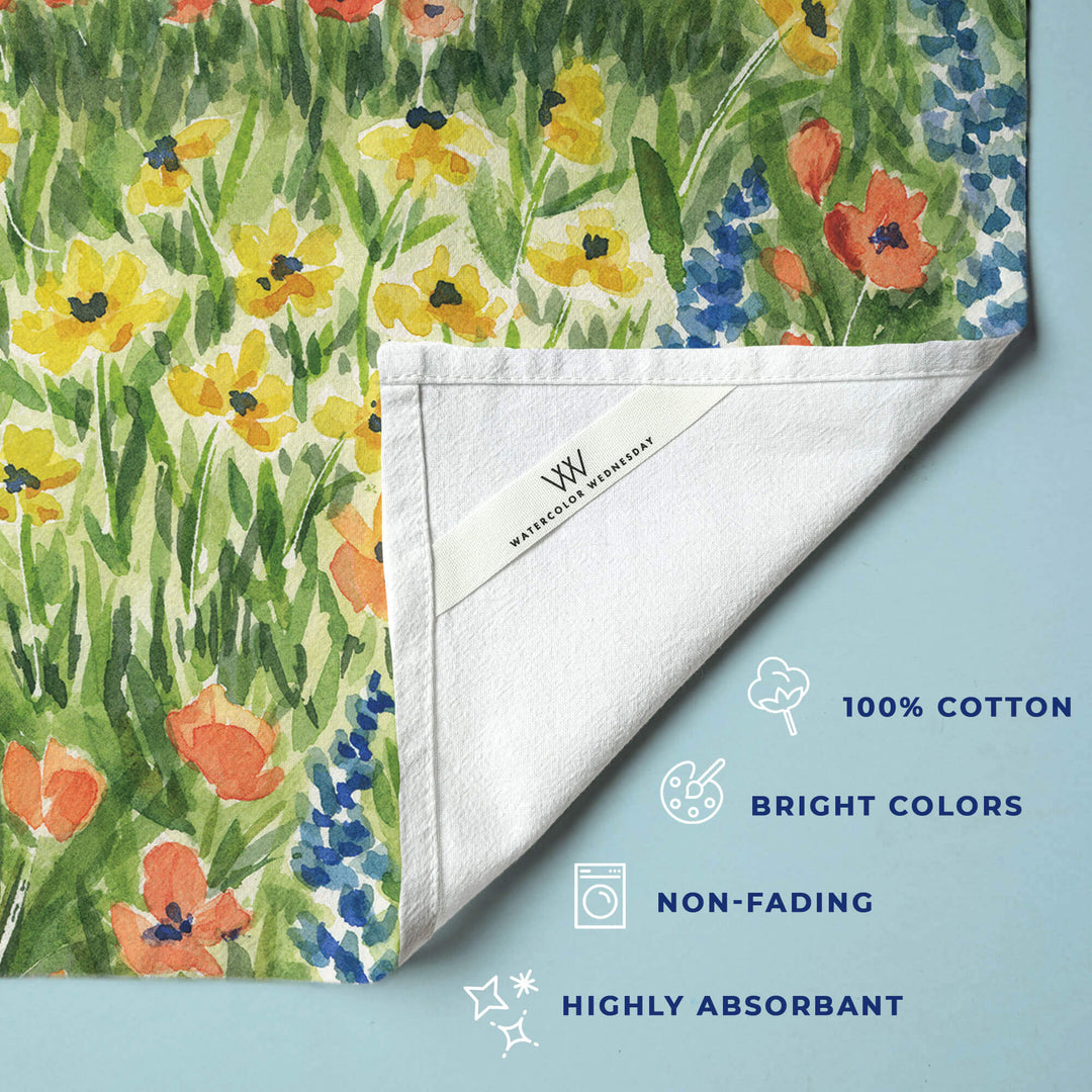 Coastal Blooms | Wildflower Tea Towel