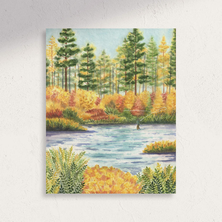 Autumn Angler | Watercolor Art Print