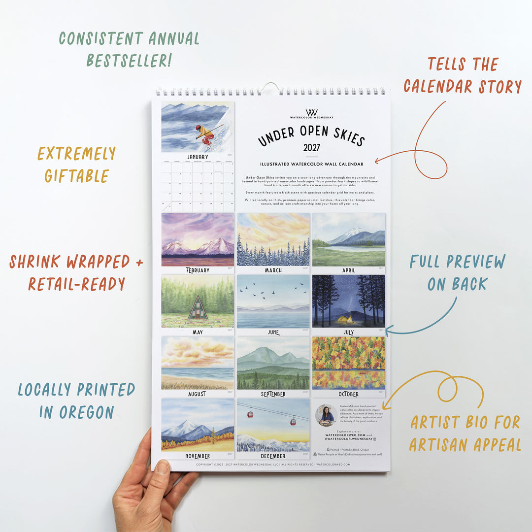 2027 Illustrated Wall Calendar | Under Open Skies
