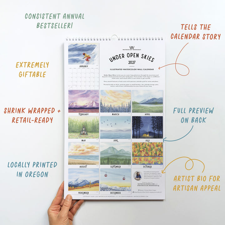 2027 Illustrated Wall Calendar | Under Open Skies