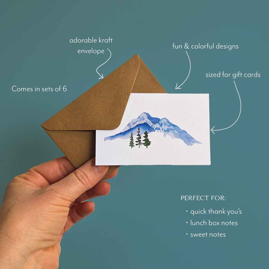 Heart Flowers | Set of 6 | Mini Cards