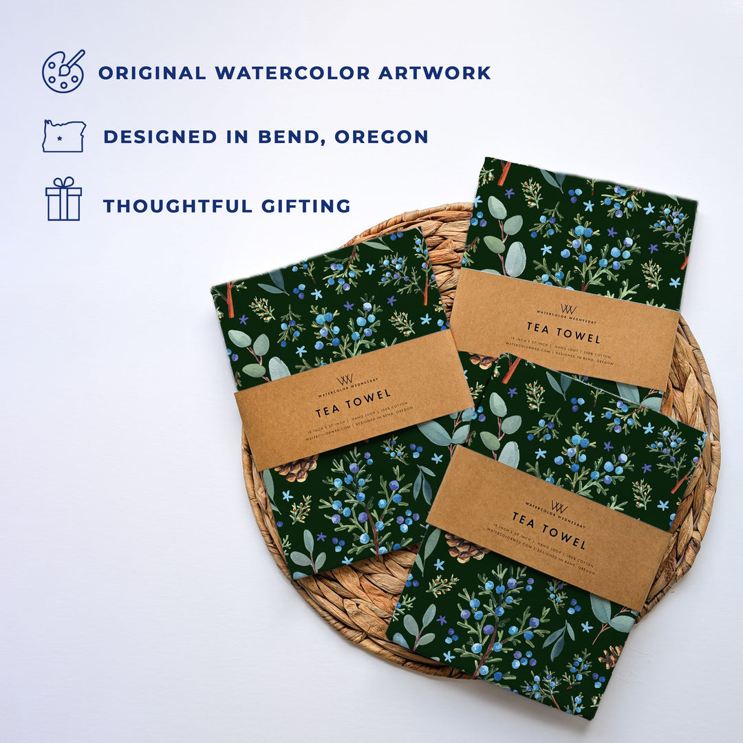 Winter Juniper &amp; Eucalyptus | Tea Towel